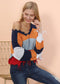 Frayed Hem Color Block Sweater