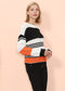 Drop Shoulder Striped Knit Sweater