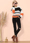 Drop Shoulder Striped Knit Sweater