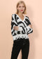 Zebra Print Frayed Hem Sweater