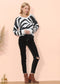 Zebra Print Frayed Hem Sweater