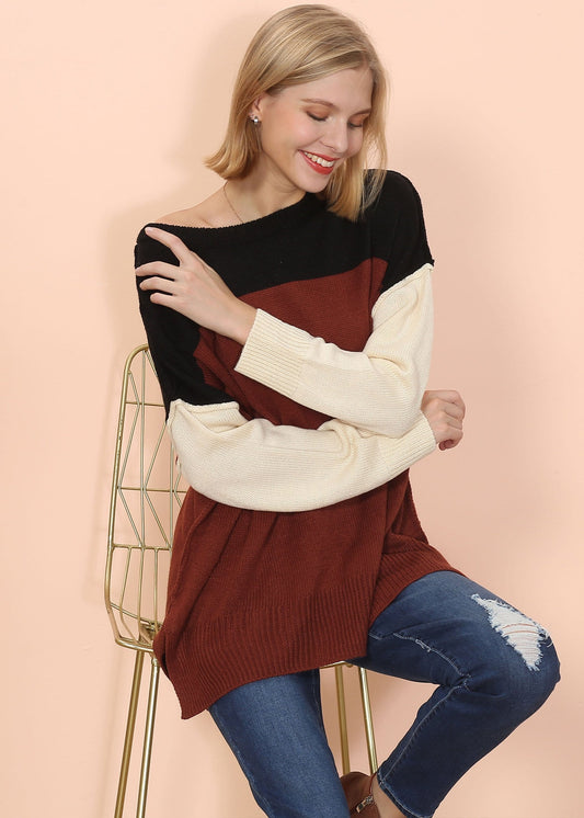 Multicolor Drop Shoulder Sweater