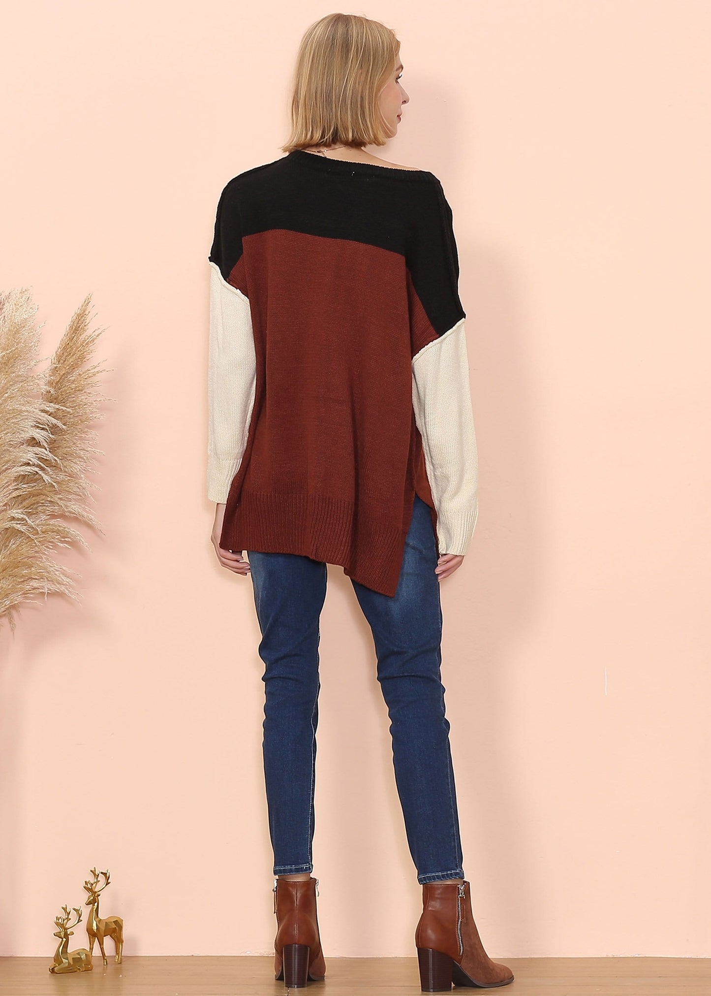 Multicolor Drop Shoulder Sweater