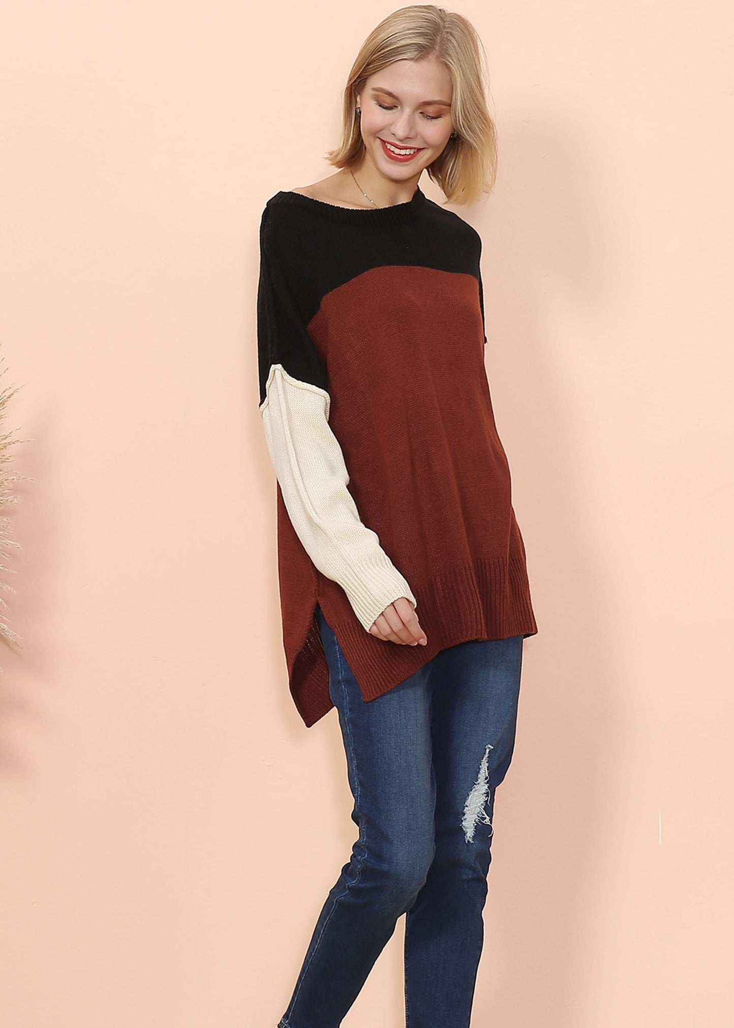 Multicolor Drop Shoulder Sweater