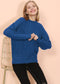 Mock Neck Waffle Knit Sweater