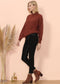 Mock Neck Waffle Knit Sweater