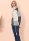 Color Block Front Turtleneck Sweater