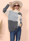 Color Block Front Turtleneck Sweater