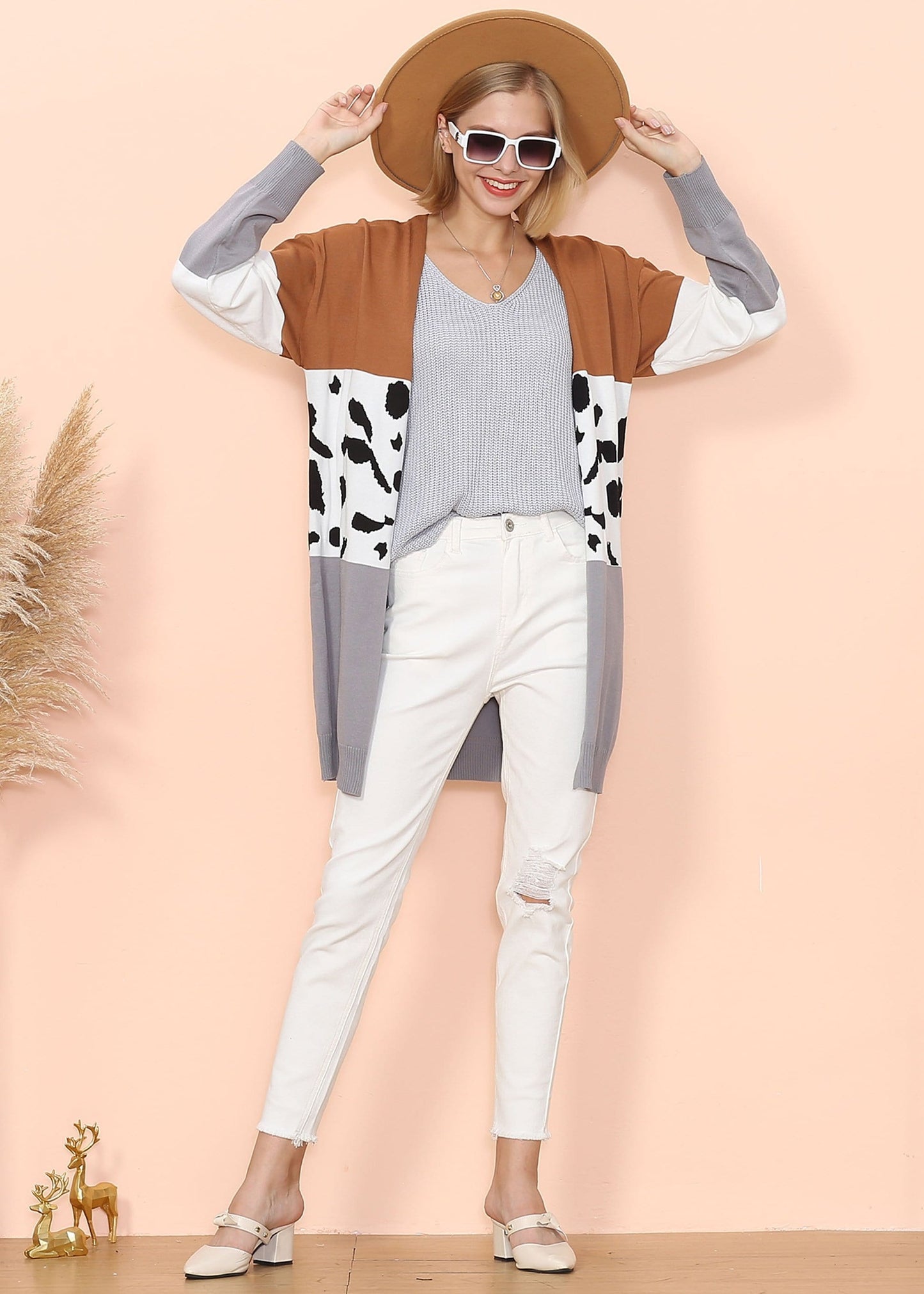 Color Block Long Sleeve Cardigan