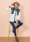 Two Tone Plaid Fuzzy Flannel Shirt