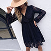 Surplice Neck Lace Dress