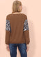 Drop Shoulder Two Tone Leopard Sweater