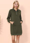 Solid Kangaroo Pocket Sweater Dress