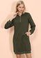 Solid Kangaroo Pocket Sweater Dress