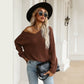 Wide V Neck Knit Sweater