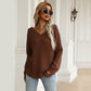 Wide V Neck Knit Sweater