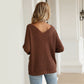 Wide V Neck Knit Sweater