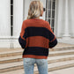 V Neck Striped Fall Sweater