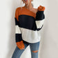 Chunky Color Block Oversized Sweater