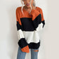 Chunky Color Block Oversized Sweater