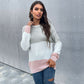 Waffle Knit Color Block Sweater