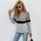 V Neck Color Block Sweater