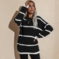 Drop Shoulder Striped Oversized Knit Sweater