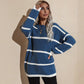 Drop Shoulder Striped Oversized Knit Sweater