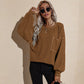 Contrast Stitch Waffle Knit Sweater