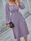 Square Neck Floral Print Dress