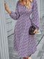 Square Neck Floral Print Dress