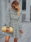 Floral Ruffle Trim Vintage Dress