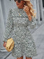Floral Ruffle Trim Vintage Dress