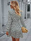 Floral Ruffle Trim Vintage Dress