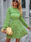 Floral Ruffle Trim Vintage Dress