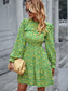 Floral Ruffle Trim Vintage Dress