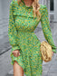 Floral Ruffle Trim Vintage Dress