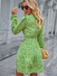 Floral Ruffle Trim Vintage Dress