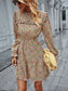 Floral Ruffle Trim Vintage Dress