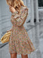 Floral Ruffle Trim Vintage Dress