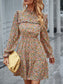 Floral Ruffle Trim Vintage Dress