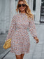 Floral Ruffle Trim Vintage Dress