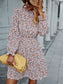 Floral Ruffle Trim Vintage Dress