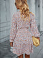Floral Ruffle Trim Vintage Dress