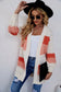 Color Block Striped Knit Cardigan