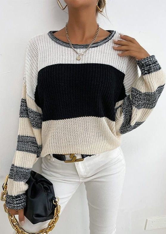 Striped Drop Shoulder Sweater