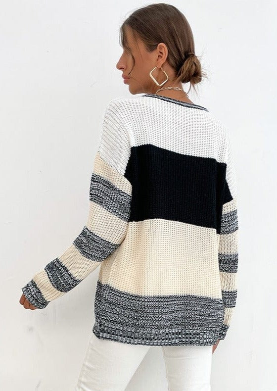 Striped Drop Shoulder Sweater