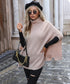 Turtleneck Chunky Knit Poncho Sweater