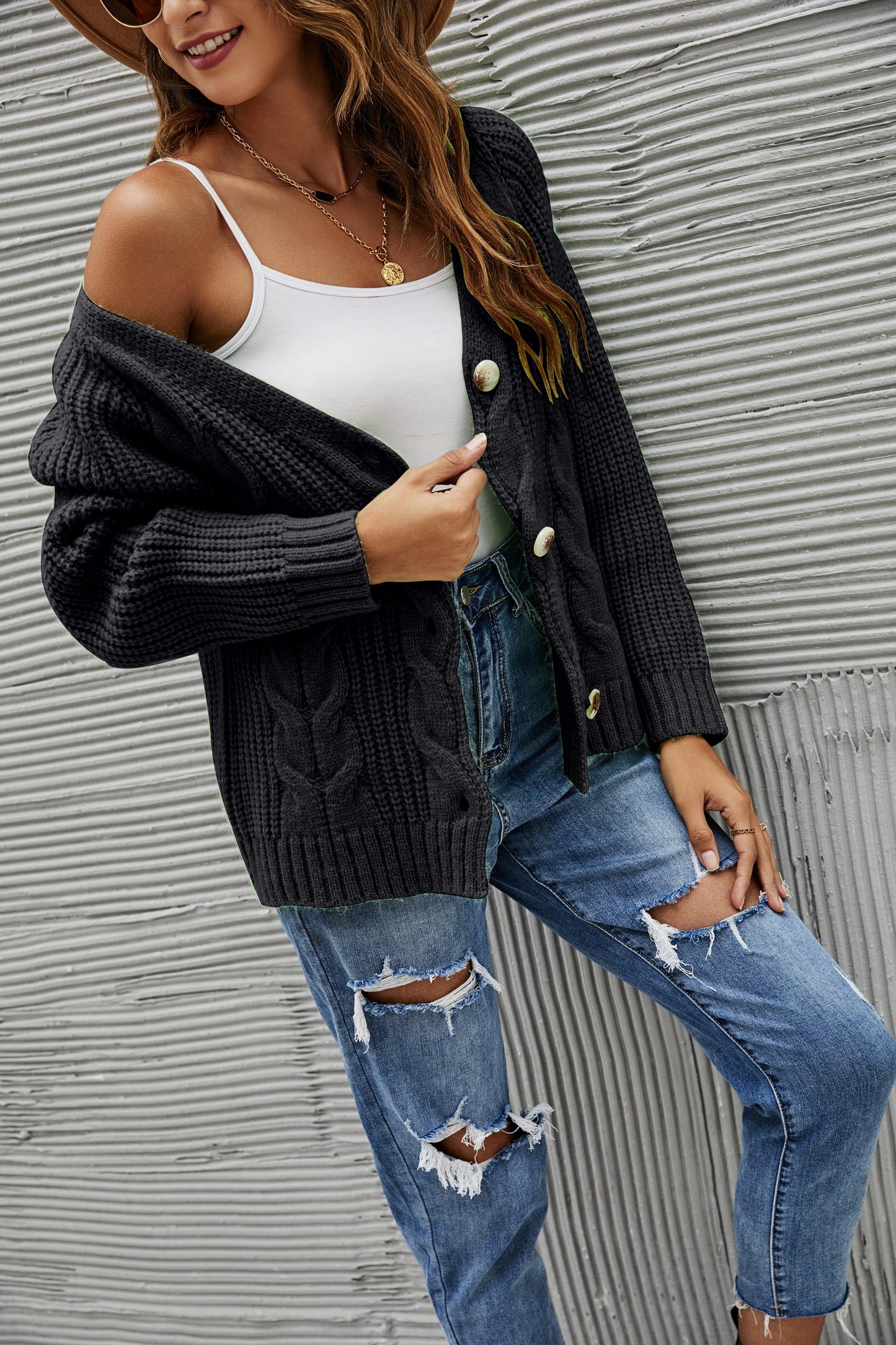 Chunky Cable Knit Cardigan