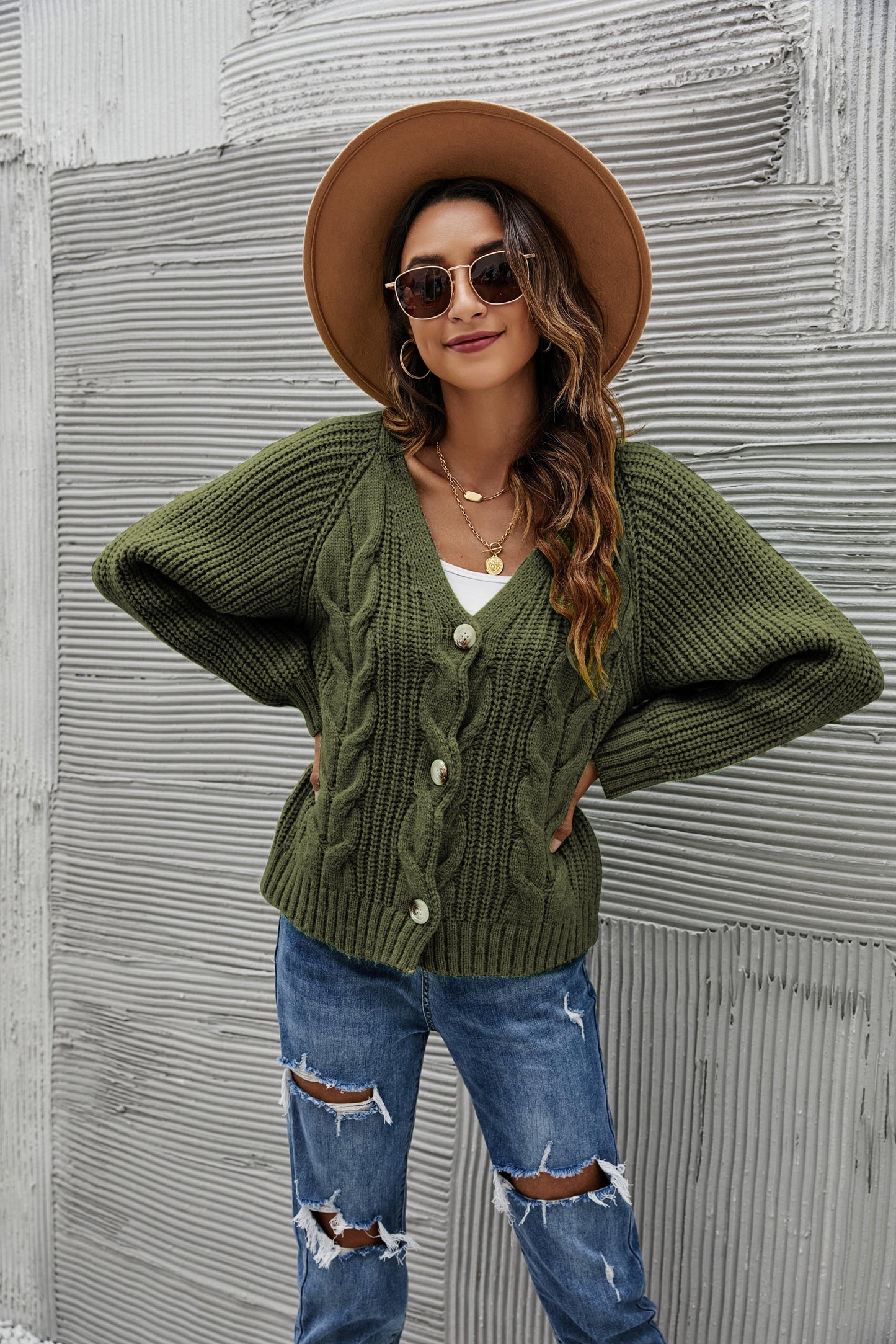 Chunky Cable Knit Cardigan